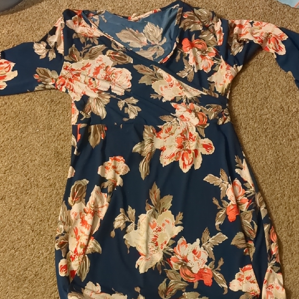 Pinkblush Floral Maxi Dress - Navy and Cream